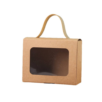 25Pcs Creative Window Gift Box Handle Cardboard Packaging Party Retail Box