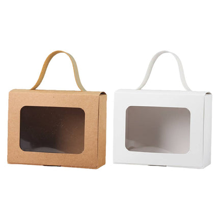 25Pcs Creative Window Gift Box Handle Cardboard Packaging Party Retail Box