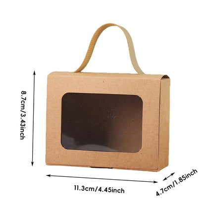 25Pcs Creative Window Gift Box Handle Cardboard Packaging Party Retail Box