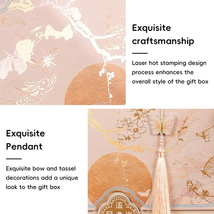 Pink Handheld Moon Cake Gift Box with 8 Inner Trays
