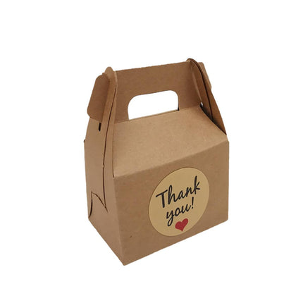 3 Packs Handheld Kraft Paper Gift Boxes with Thank-you Stickers Party Favor Use