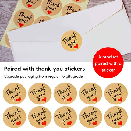 3 Packs Handheld Kraft Paper Gift Boxes with Thank-you Stickers Party Favor Use