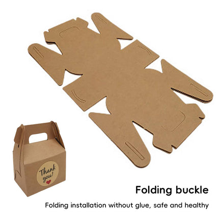 3 Packs Handheld Kraft Paper Gift Boxes with Thank-you Stickers Party Favor Use