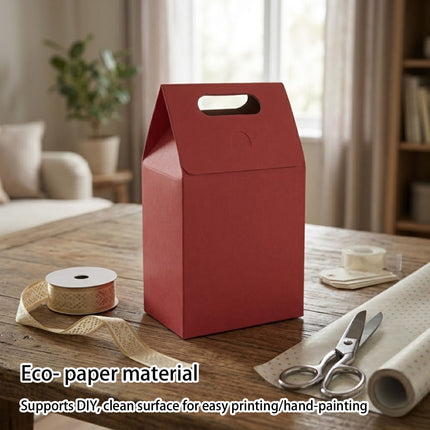 Red Gable Gift Boxes 30 Pack Handle S M L 10 to 26.5cm