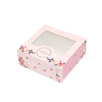 50 Pcs Dessert Gift Box with Clear Window 2 4 6 Piece for Bakery Cake Macaron