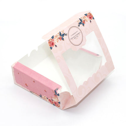 50 Pcs Dessert Gift Box with Clear Window 2 4 6 Piece for Bakery Cake Macaron