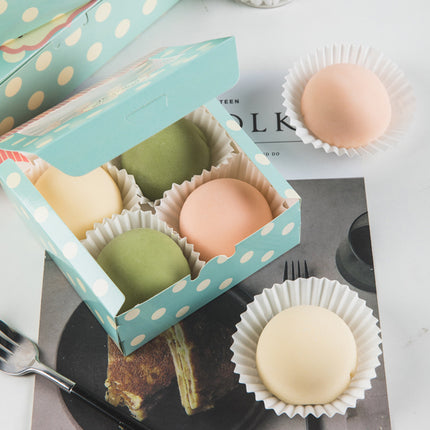50 Pcs Dessert Gift Box with Clear Window 2 4 6 Piece for Bakery Cake Macaron