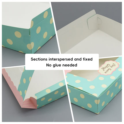 50 Pcs Dessert Gift Box with Clear Window 2 4 6 Piece for Bakery Cake Macaron