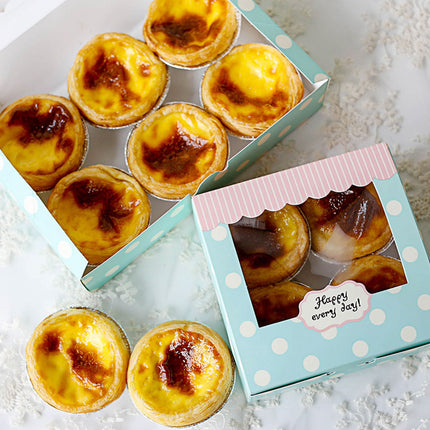 50 Pcs Dessert Gift Box with Clear Window 2 4 6 Piece for Bakery Cake Macaron