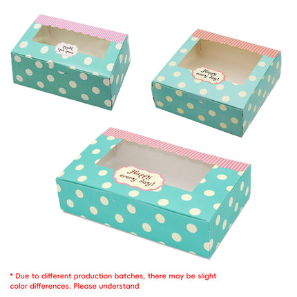 50 Pcs Dessert Gift Box with Clear Window 2 4 6 Piece for Bakery Cake Macaron
