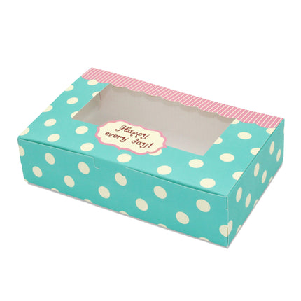 50 Pcs Dessert Gift Box with Clear Window 2 4 6 Piece for Bakery Cake Macaron