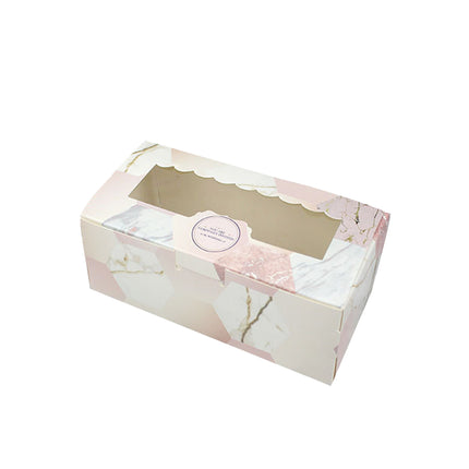 50 Pcs Dessert Gift Box with Clear Window 2 4 6 Piece for Bakery Cake Macaron