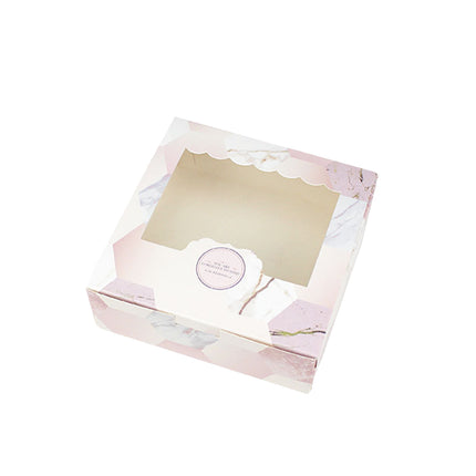 50 Pcs Dessert Gift Box with Clear Window 2 4 6 Piece for Bakery Cake Macaron
