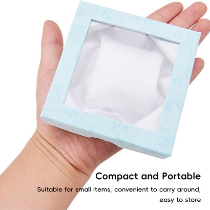 12Pcs Clear Window Jewelry Boxes Transparent Lid Display Case For Necklace Ring