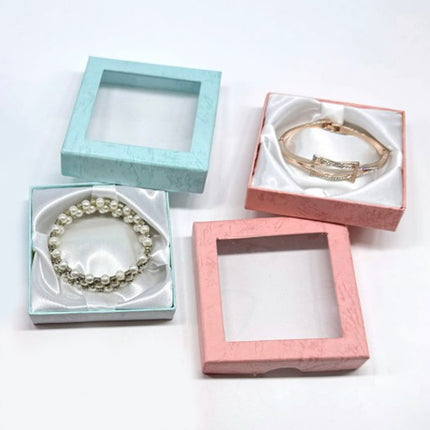 12Pcs Clear Window Jewelry Boxes Transparent Lid Display Case For Necklace Ring