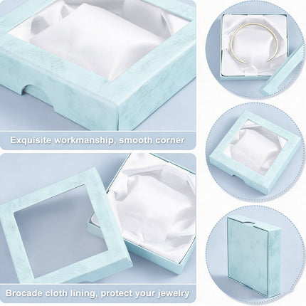 12Pcs Clear Window Jewelry Boxes Transparent Lid Display Case For Necklace Ring