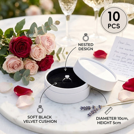 Round Velvet Lined Jewellery Gift Boxes 10 Pack