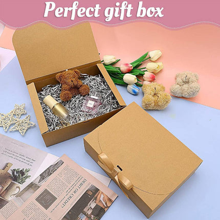 20 Pcs Holiday Party Gift Boxes Festive Packaging Box Set Foldable Kraft White
