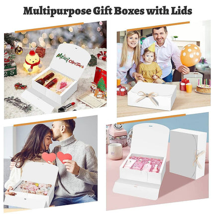 20 Pcs Holiday Party Gift Boxes Festive Packaging Box Set Foldable Kraft White