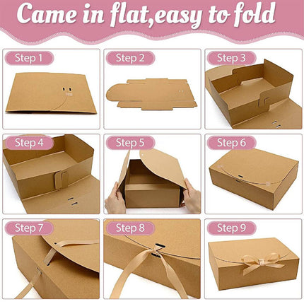 20 Pcs Holiday Party Gift Boxes Festive Packaging Box Set Foldable Kraft White