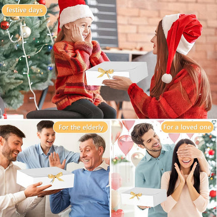 20 Pcs Holiday Party Gift Boxes Festive Packaging Box Set Foldable Kraft White