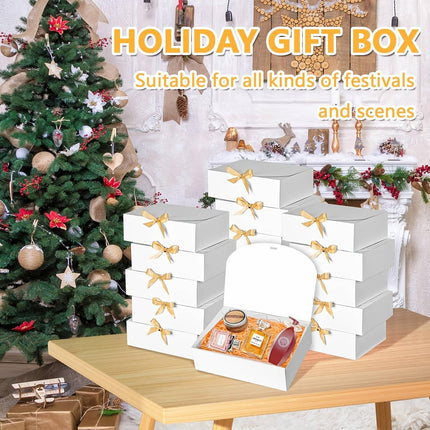 20 Pcs Holiday Party Gift Boxes Festive Packaging Box Set Foldable Kraft White