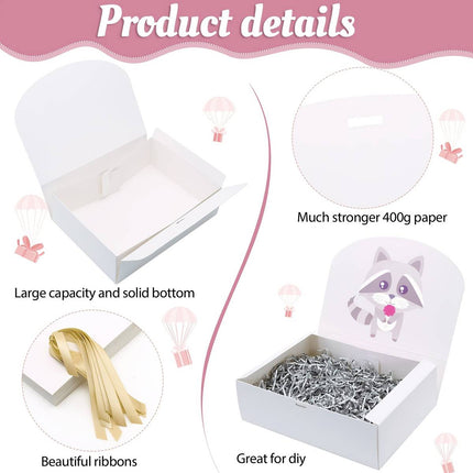 20 Pcs Holiday Party Gift Boxes Festive Packaging Box Set Foldable Kraft White