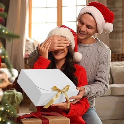 20 Pcs Holiday Party Gift Boxes Festive Packaging Box Set Foldable Kraft White