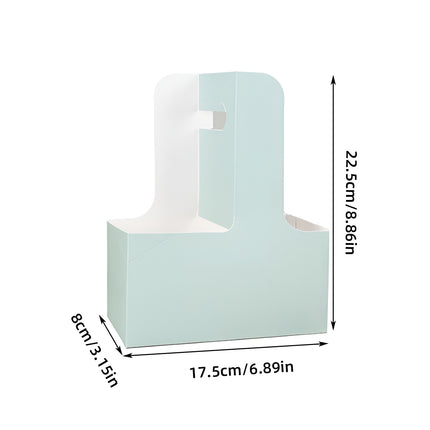 50PCS Handheld Double Cup Holder Sturdy Portable for Coffee Beverages Takeaway