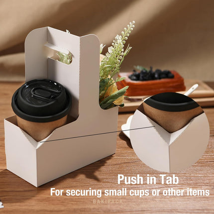 50PCS Handheld Double Cup Holder Sturdy Portable for Coffee Beverages Takeaway