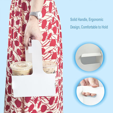 50PCS Handheld Double Cup Holder Sturdy Portable for Coffee Beverages Takeaway