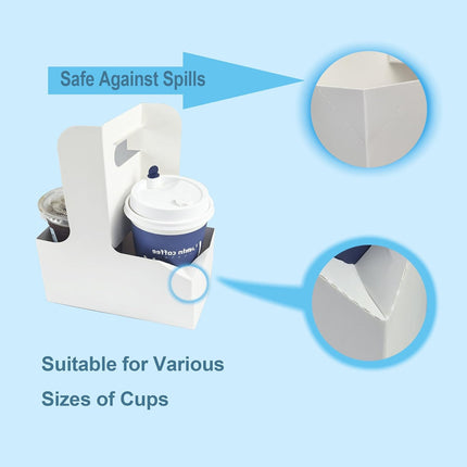 50PCS Handheld Double Cup Holder Sturdy Portable for Coffee Beverages Takeaway