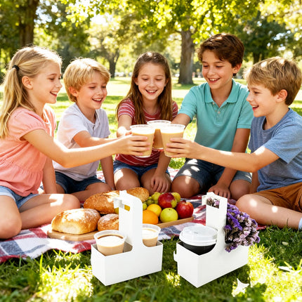 50PCS Handheld Double Cup Holder Sturdy Portable for Coffee Beverages Takeaway