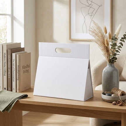 White Triangular Gift Packaging Bags 5 Pack Handle
