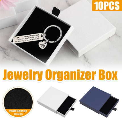 10Pcs Drawer Style Jewelry Organizer Box Ring Earring Necklace Storage Case