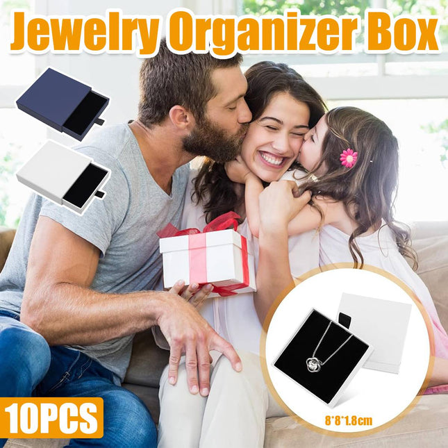 10Pcs Drawer Style Jewelry Organizer Box Ring Earring Necklace Storage Case