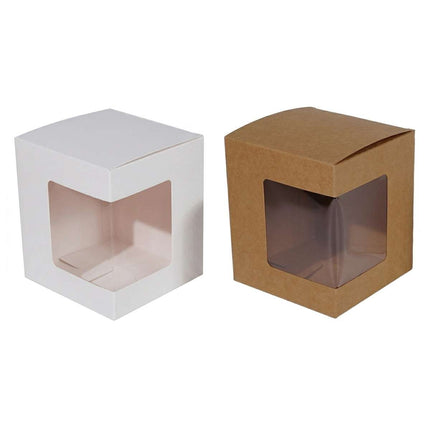 Corner Window Gift Boxes 50 Pack 3 Colours