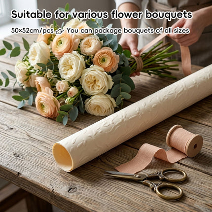 Embossed Flower Wrapping Paper 5 Packs 50x52cm 25 Sheets