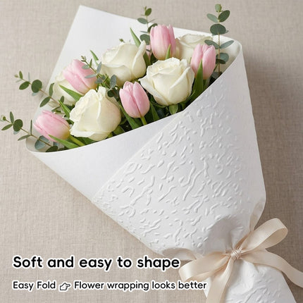Embossed Flower Wrapping Paper 5 Packs 50x52cm 25 Sheets