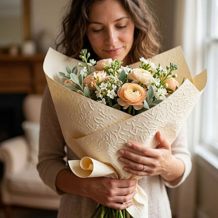 Embossed Flower Wrapping Paper 5 Packs 50x52cm 25 Sheets