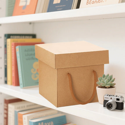 10PCS Kraft Paper Gift Box Recyclable Durable for Birthday Christmas Wedding