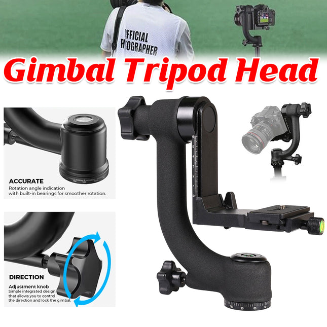 Camera Telephoto Lens Gimbal Tripod Head for Outdoor Wildlife Sports Photography