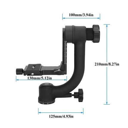 Camera Telephoto Lens Gimbal Tripod Head for Outdoor Wildlife Sports Photography
