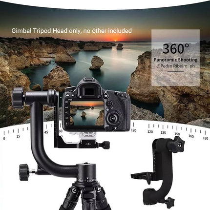 Camera Telephoto Lens Gimbal Tripod Head for Outdoor Wildlife Sports Photography