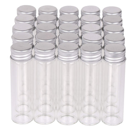 50PCS 20ml Silver Aluminum Lid Glass Storage Bottles Small Item Organiser Use