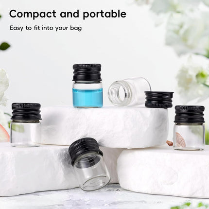 Portable Mini Glass Jars With Lids 50Pcs For Spice Tea Storage Leak Proof Design