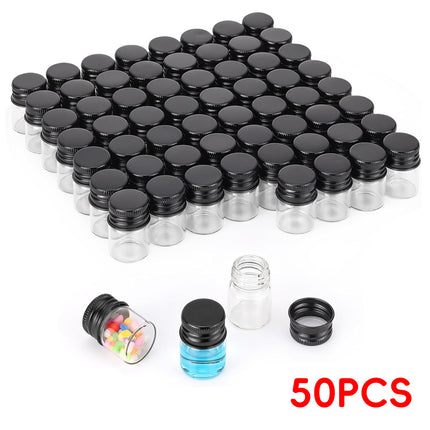 Portable Mini Glass Jars With Lids 50Pcs For Spice Tea Storage Leak Proof Design