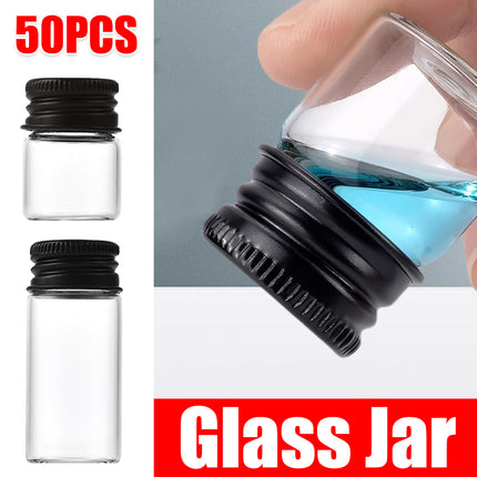 Portable Mini Glass Jars With Lids 50Pcs For Spice Tea Storage Leak Proof Design
