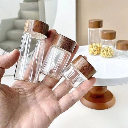 Mini Glass Storage Jars with Lids 6pcs Clear Bottles 3cm 3 5 7cm Option