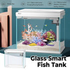 Ultra White Glass Smart Fish Tank Integrated Filter LED Temperature Display